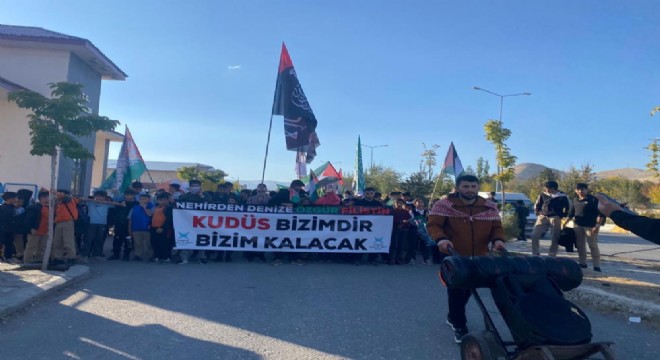 Ağrı'da Gazze ve Aksa Tufanı'na destek yürüyüşü