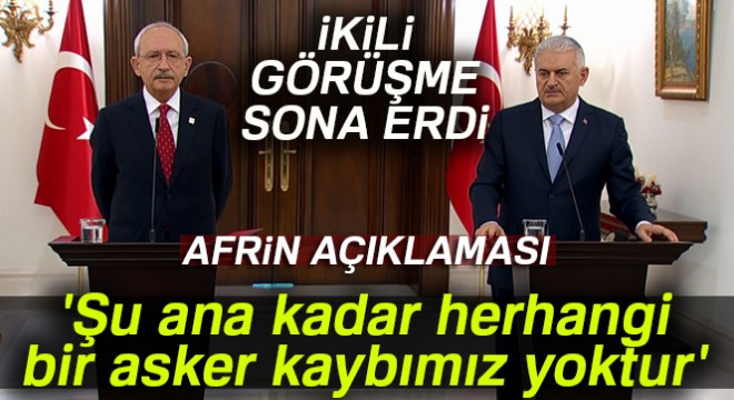 'Herhangi bir asker kaybımız yok'