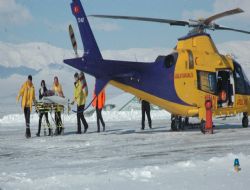 Ambulans helikopter imdada yetişti