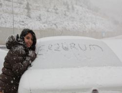 Erzurum karla buluştu