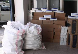 14 bin paket kaçak sigara ele geçirildi