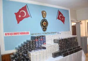 Oltu'da kaçak sigara operasyonu