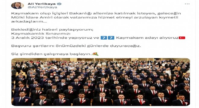 77 kaymakam adayı alınacak