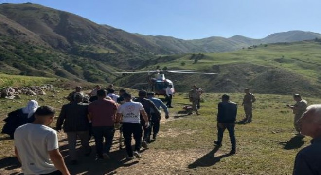 Ambulans helikopter imdada yetişti
