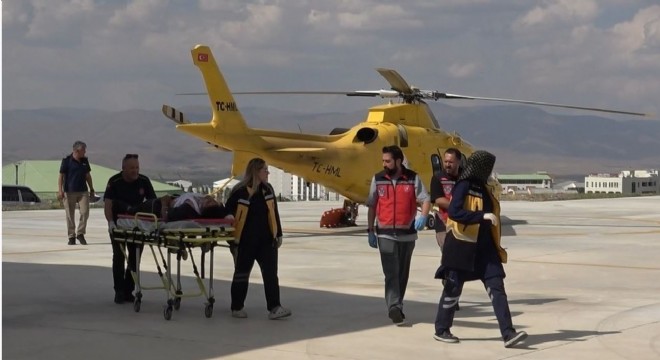 Ambulans helikopter imdada yetişti