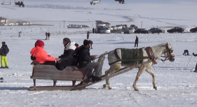 Atlı kızakla kayak keyfi