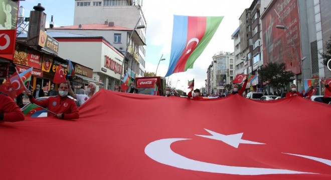 Azerbaycan'a destek için yürüdüler