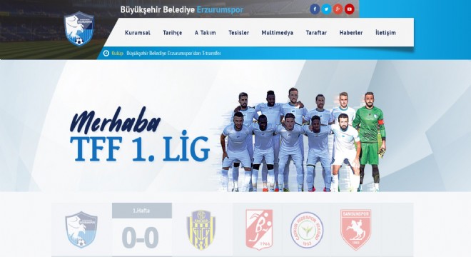 B.B. Erzurumspor'un resmi web sitesi yayında