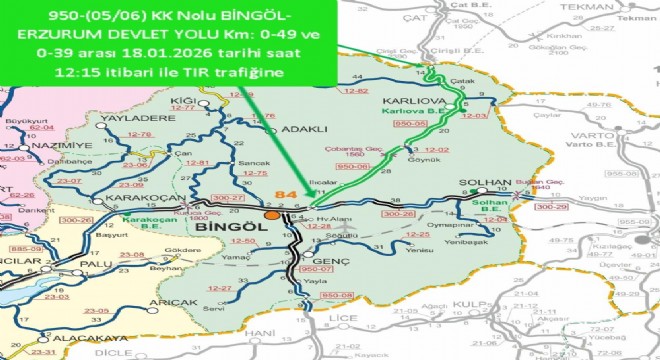 Bingöl'ün çevre illere tır trafiği açıldı