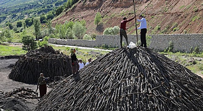 Doğu'da mangal kömürü mesaisi