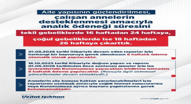 Doğum izni 16 haftadan 24 haftaya çıkarıldı