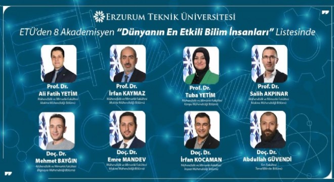 ETÜ'lü 8 akademisyen en etkili bilim insanları listesinde