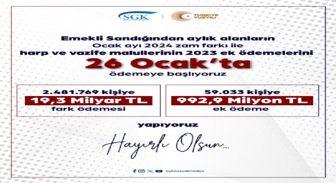 Emekli Sandığı ilk ödemeleri 26 Ocak'ta
