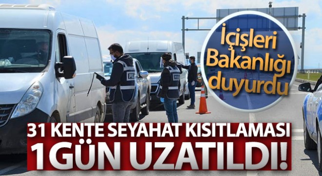 Erzurum'a seyahat kısıtlaması uzatıldı