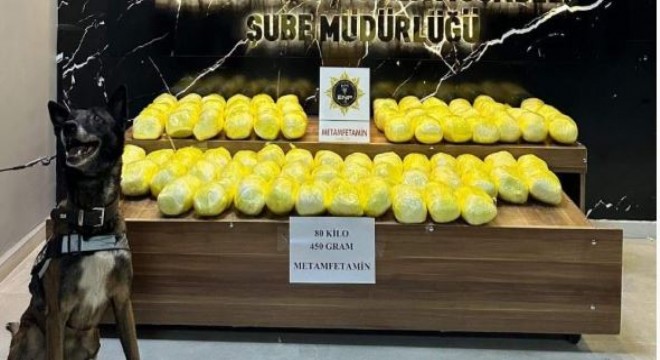 Erzurum'da 80 kilo metamfetamin ele geçirildi
