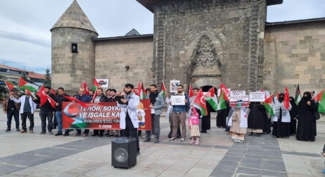 Erzurum'da Gazze için sessiz yürüyüş