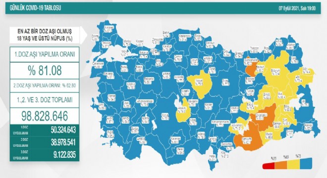Erzurum'da aşı oranı yüzde 73.4'e ulaştı