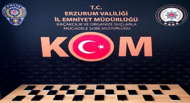 Erzurum'da kaçak cep telefonu operasyonu