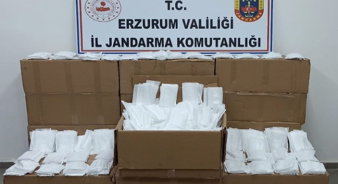 Erzurum'da kaçak maske operasyonu