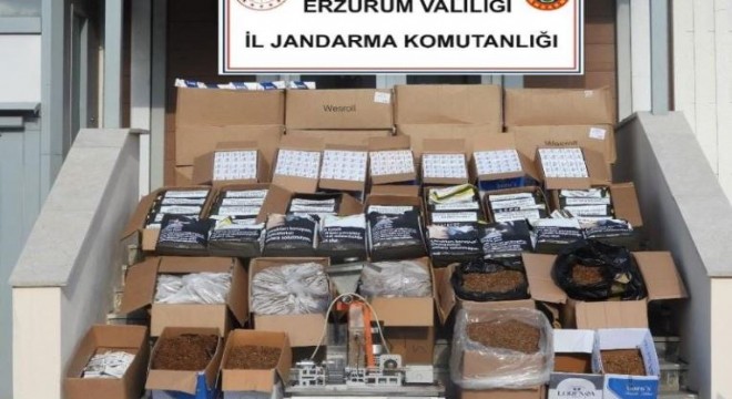 Erzurum'da kaçak sigara operasyonu