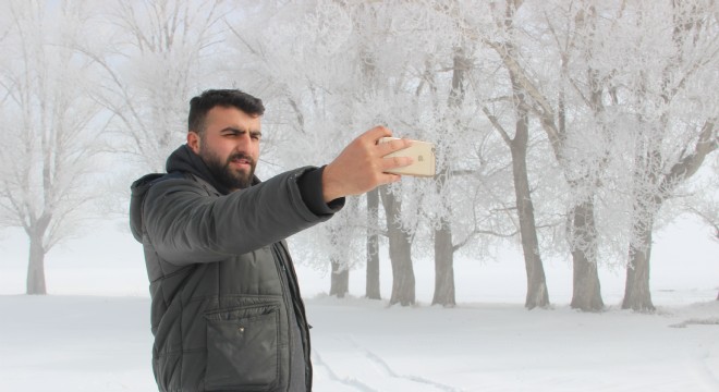 Erzurum'da ‘kırağılı' görsel şölen