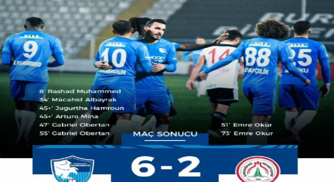 Erzurumspor 4'üncü turda: 6 - 2