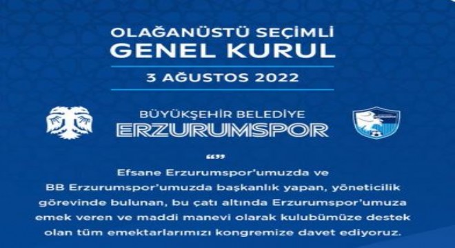 Erzurumspor'da Kongre vakti