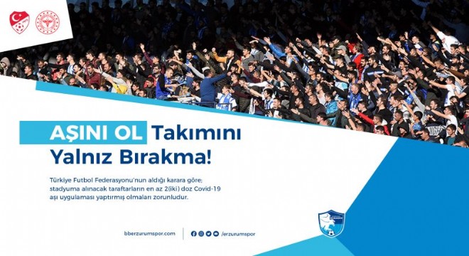 Erzurumspor'dan taraftara çağrı