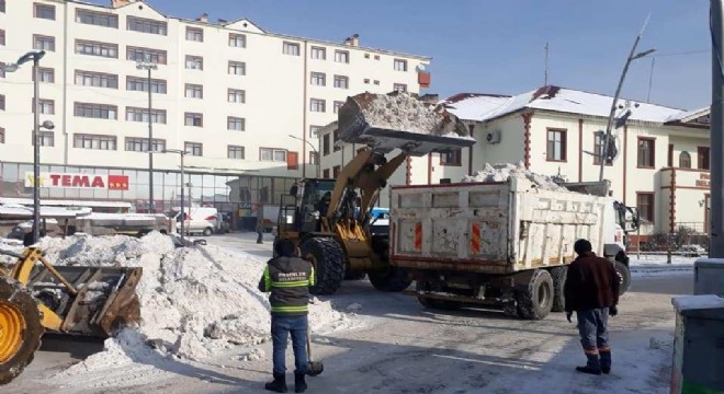 Pasinler'de karla mücadele seferberliği