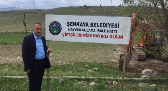 Şenkaya'da araziler suya kavuşuyor