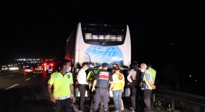 TEM Otoyolu'nda otobüs yangını
