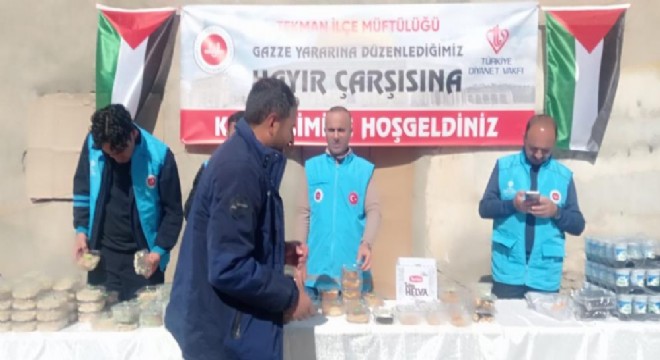 Tekman'da Gazze için hayır çarşısı açıldı