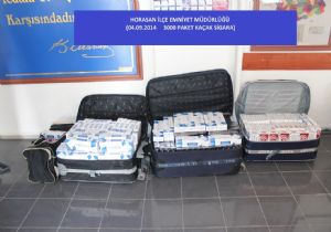 Horasan'da kaçak sigara operasyonu