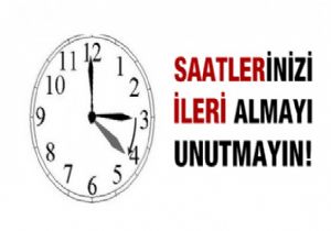 Saatler bu gece 1 saat ileri alınacak